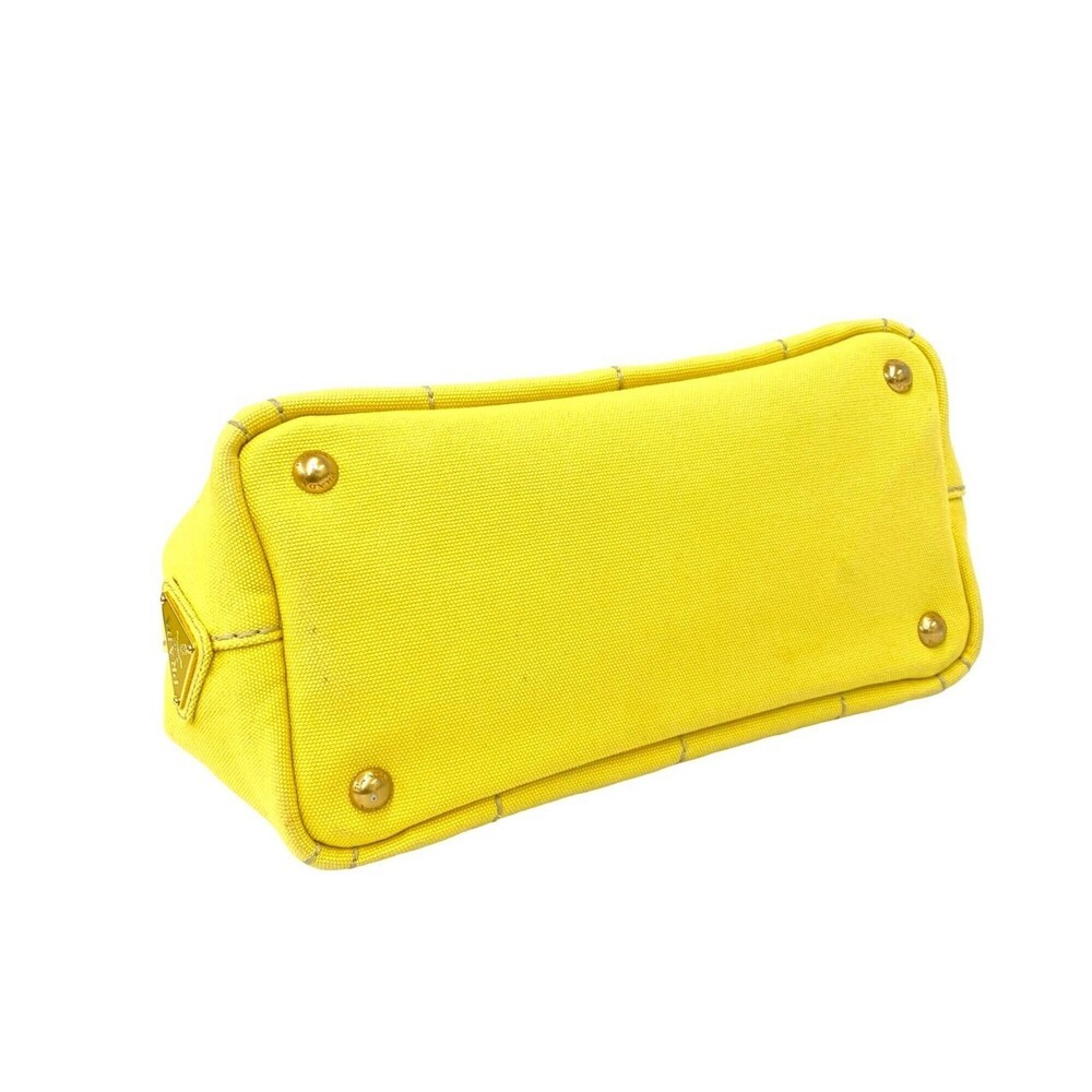 PRADA Yellow Canvas Shoulder Bag - Picture 7 of 10